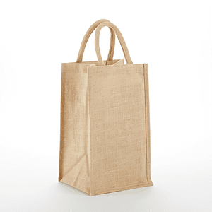 Eco-Friendly 2 Bottle Clear front Jute Bag