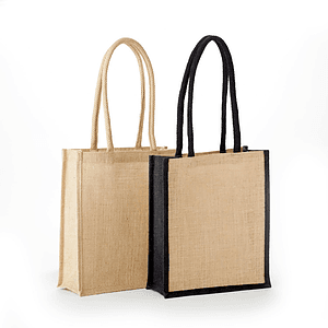 All-Natural Jute Book Bag with Rope Handles