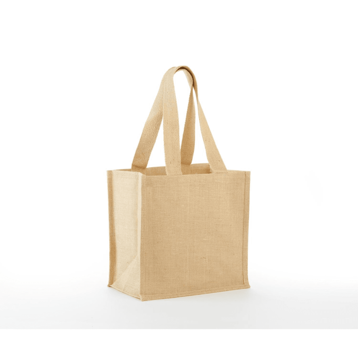Jute Grocery Tote with Wide Bottom