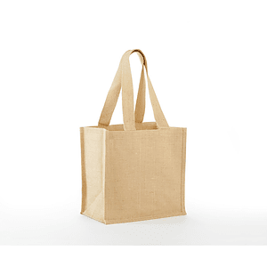 Jute Grocery Tote with Wide Bottom