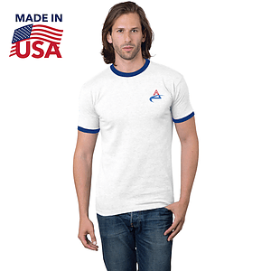 100% Cotton USA-Made Heavyweight Ringer Crew Tee