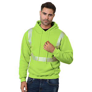 Class 2 USA-Made Pre-Shrunk Segmented Safety Pullover Hoodie