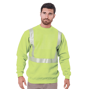 Class 2 USA-Made Pre-Shrunk Segmented Safety Sweatshirt