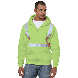USA-Made Pre-Shrunk Class 2 Safety Full Zip Hoodie