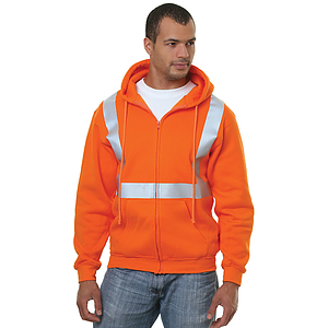 USA-Made Pre-Shrunk Class 2 Safety Full Zip Hoodie