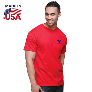 USA-Made Unisex Fine Jersey Crew Tee Shirt