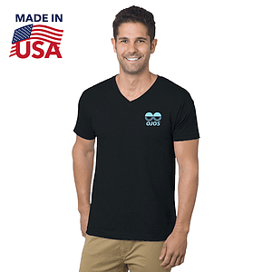 USA-Made Fine Jersey Crew V-Neck