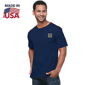 USA-Made Midweight Pocket Crew Tee Shirt