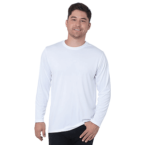USA-Made 100% Poly Crew Performance Long Sleeve Tee