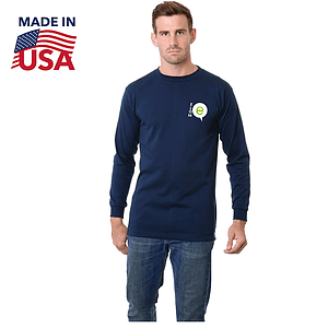 USA-Made Big & Tall Heavyweight Crew Long Sleeve Tee