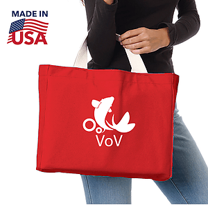 USA-Made 12 oz. Cotton Canvas Tote Bag w/ Bottom Gusset (14" x 11" x 4")