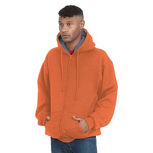 Made in USA 100% Pre-Shrunk Heavy Thermal Lined Full Zip Hoodie