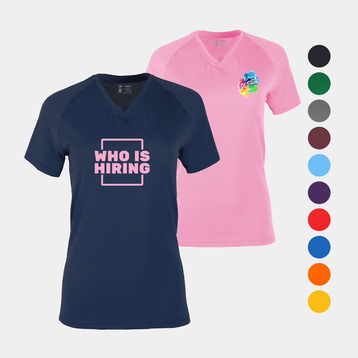 Varsity Women’s V-Neck Tee with Raglan Sleeves