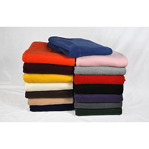 260 GSM Polar Fleece Throw Blanket with Matching Whipstitch Trim 50"x 60"