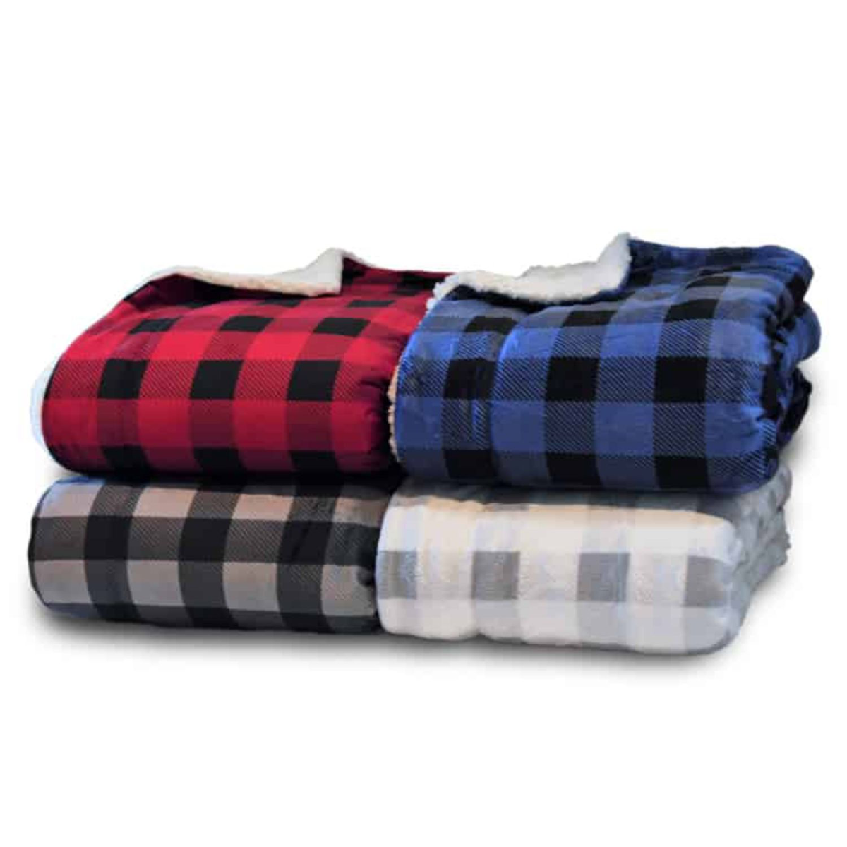 50"x 60" Mink Sherpa Blankets Plaid