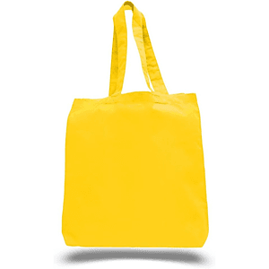 100% Cotton Canvas Tote Bag w/ Bottom Gusset USA Decorated (15" x 16")