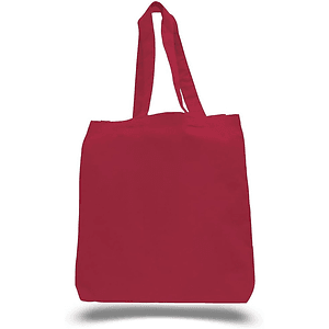 100% Cotton Canvas Tote Bag w/ Bottom Gusset USA Decorated (15" x 16")