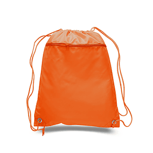 210D Polyester Drawstring Backpack w/ Front Pocket USA Decorated (15" x 18.75")