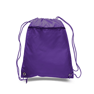 210D Polyester Drawstring Backpack w/ Front Pocket USA Decorated (15" x 18.75")