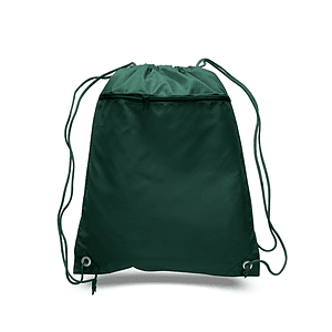 210D Polyester Drawstring Backpack w/ Front Pocket USA Decorated (15" x 18.75")