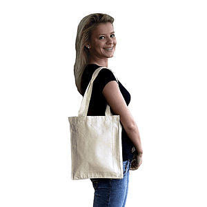 12 oz. Cotton Canvas Book Tote Bag with Gusset USA Decorated (10" x 12")