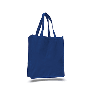 12 oz. Cotton Canvas Jumbo Shopper Tote Bag with Gusset USA Decorated (14" x 17")