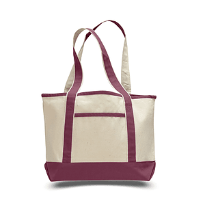 Small Deluxe Shopping Cotton Canvas Tote Bag USA Decorated (18.5" x 12")