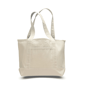 Small Deluxe Shopping Cotton Canvas Tote Bag USA Decorated (18.5" x 12")