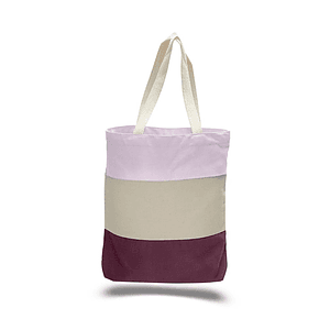 12 oz. Cotton Canvas Tri-Color Promotional Tote Bag USA Decorated (15" x 15")