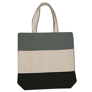 12 oz. Cotton Canvas Tri-Color Promotional Tote Bag USA Decorated (15" x 15")
