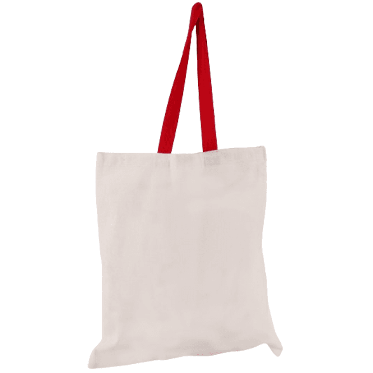 Eco-Friendly 100% Cotton Canvas Tote Bag w/ Color Handles USA Decorated (15" x 16")