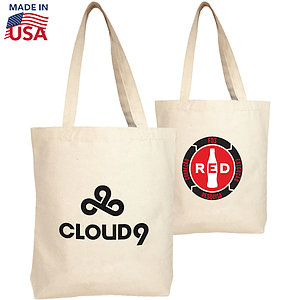 USA-Made 10 oz. Cotton Canvas Heavyweight Tote Bag W/ Gusset (13" x12.5" x3")