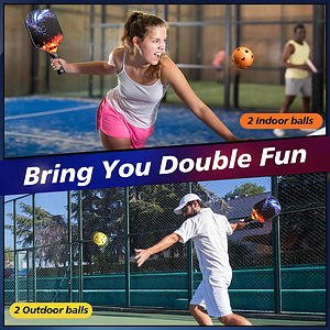 Fiberglass Pickleball Set for Kids w/ EVA Bag