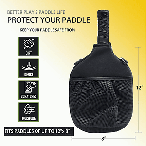 Wooden Pickleball Racket Paddle & Ball Set w/ Shoulder Bag