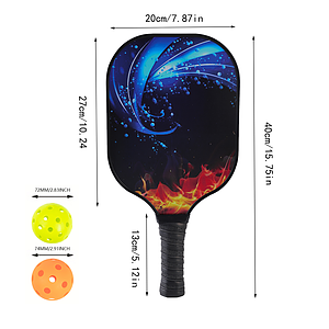 Carbon Fiber Pickleball Racket Paddle & Ball Set w/ Backpack