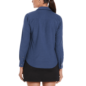 PERRY ELLIS® Heathered Woven Women's Button-Down Dress Shirt with Custom Logo
