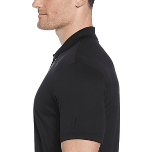 PGA TOUR® Moisture Wicking Men's Airflux Solid Mesh Golf Polo Shirt with Custom Logo