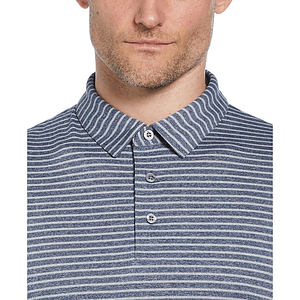 PGA TOUR® Heather Strip Men's Feeder Golf Polo Shirt with Custom Logo