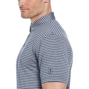 PGA TOUR® Heather Strip Men's Feeder Golf Polo Shirt with Custom Logo