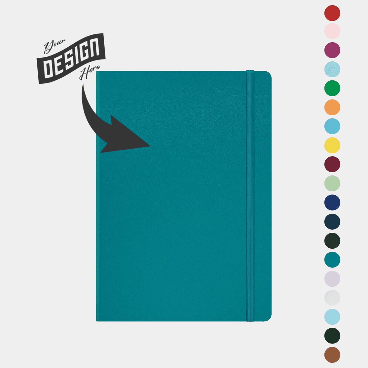PAPERAGE® Executive Leather Hard Cover Lined Journal Notebook with Elastic Band Closure