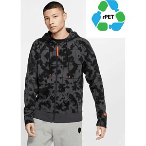 Men's rPET Recycled 100% Polyester Sublimation Performance Full-Zip Hoodie