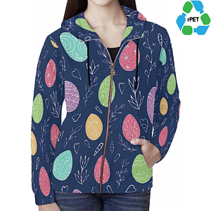 Women's rPET Recycled 100% Polyester Sublimation Performance Full-Zip Hoodie