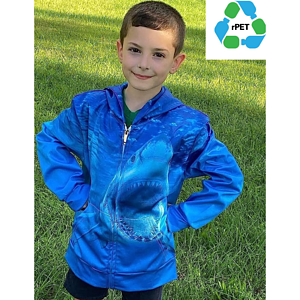 Youth rPET Recycled 100% Polyester Sublimation Performance Full-Zip Hoodie