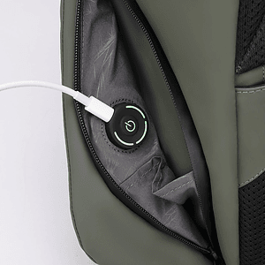 SwissDigital® LAMONE USB Charging Port Stylish LED Backpack