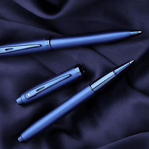 SHEAFFER® 100 9371 Satin Blue Trim Executive Rollerball Pen w/ Gift Box