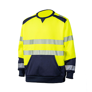 Class 3 Color Block Safety Sweatshirt With Segmented Tape And Kangaroo Pocket