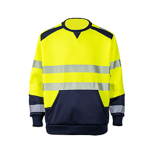 Class 3 Color Block Safety Sweatshirt With Segmented Tape And Kangaroo Pocket