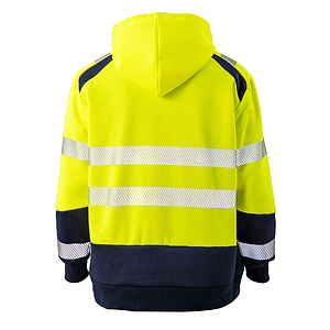 Class 3 Color Block Safety Hoodie With Segmented Tape And Kangaroo Pocket