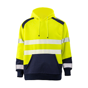 Class 3 Color Block Safety Hoodie With Segmented Tape And Kangaroo Pocket