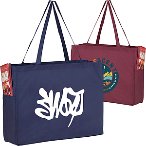 Non-Woven Tote W/ Gusset & Convenient Shoulder Straps and Side Pockets (16" x 12" x 6")